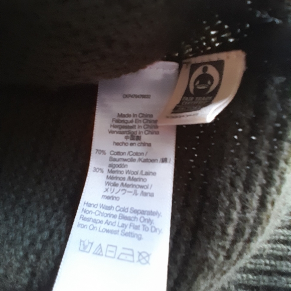 Madewell Olive Green Ruffle Mock Neck Sweater Ribbed Knit Lettuce Trim Pullover - Picture 10 of 12